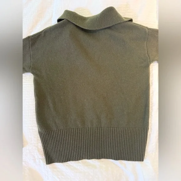 Banana Republic Women's 100%Cashmere Sweater Polo in Military Olive Green - Picture 10 of 14